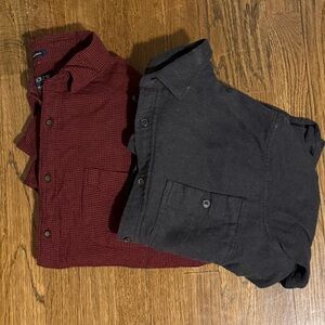 Men’s Flannels - Burgundy Plaid and Charcoal Grey